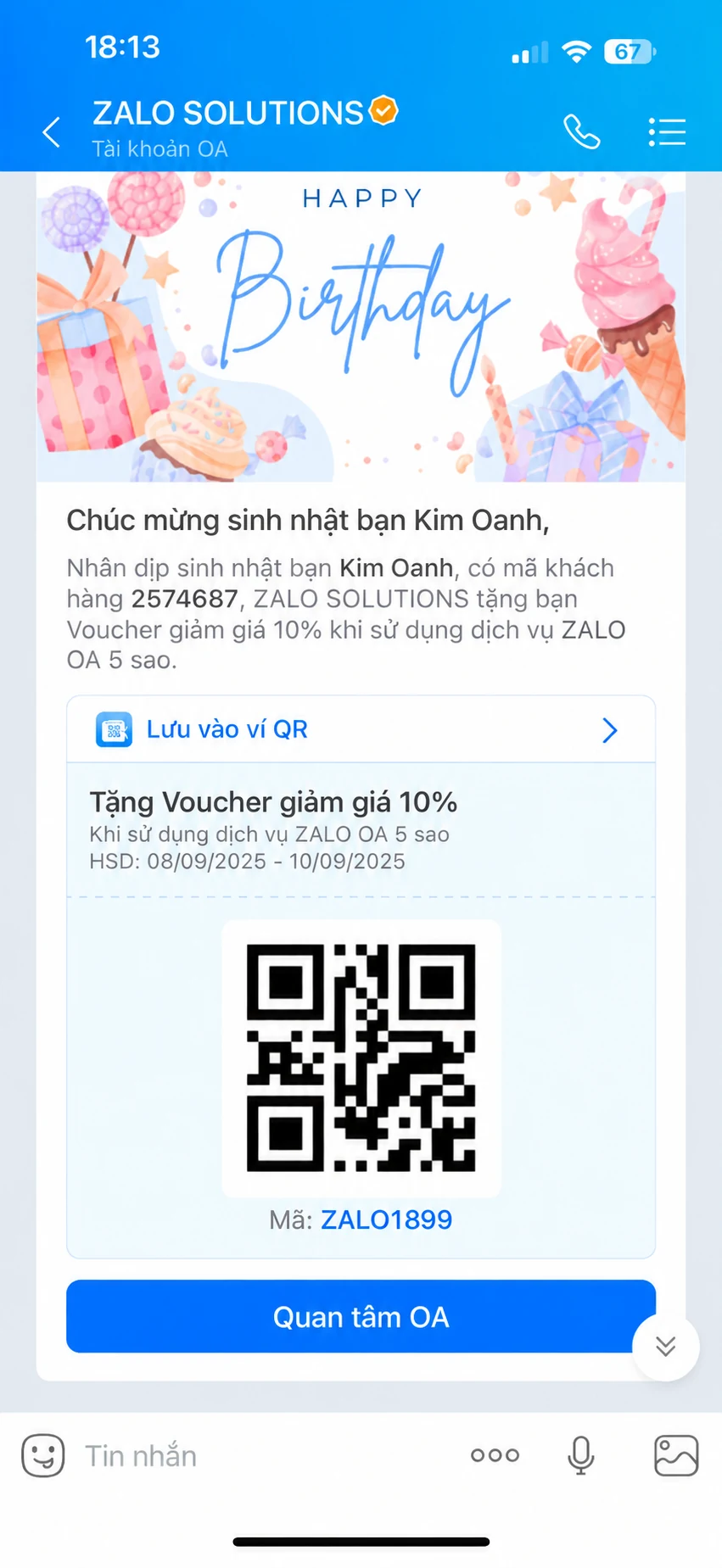 Mẫu voucher Zalo Solutions